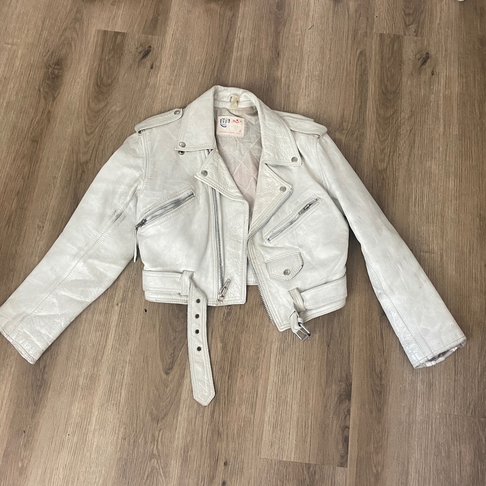 White Leather Motorcycle Jacket
